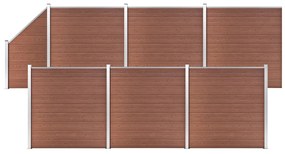 Pannelli Recinzione 6 Quadrati 1 Inclinato 1138x186cm Marrone /
