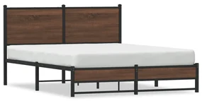 Giroletto Senza Materasso İn Metallo Rovere Marrone 140x190 Cm /