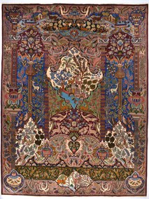 Kashmar Tappeto 390x300 Rosso (Iran) Annodato A Mano