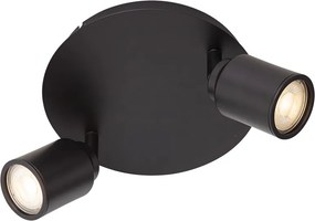 Faretto moderno per bagno nero 2 luci IP44 - Ducha