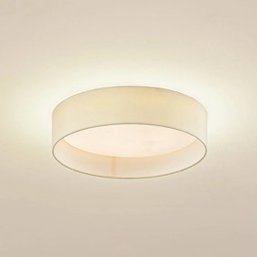 Plafoniera LED Lindby Eilif, tessuto, bianco, Ø 40 cm, CCT