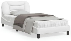 Giroletto Con Testiera Bianco 90x200 Cm İn Similpelle /