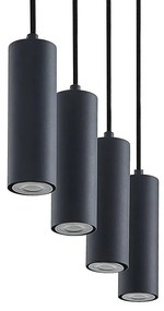 Lindby - Maniva 4 Lampada a Sospensione Black/Wood Lindby