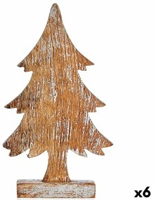 Statua Decorativa Albero di Natale Argentato Legno 5 x 31 x 15 cm (6 Unità)