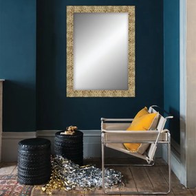 Specchio Aurora rettangolare in legno oro 70 x 50 cm