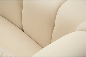 Poltrona color crema con poggioli/con gambe con rivestimento in velluto Alma – Mauro Ferretti