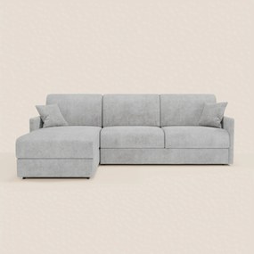 TOMMY Divano Letto con penisola contenitore - design minimal e sfoderabile in tessuto smacchiabile simil cotone T33