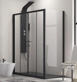 Box doccia 170x90 apertura doppio scorrevole telaio nero KFN6000S - KAMALU