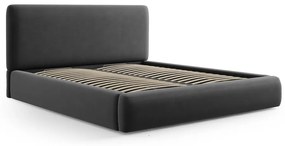 Letto matrimoniale imbottito grigio scuro con contenitore e doghe 180x200 cm Colonel - Cosmopolitan Design