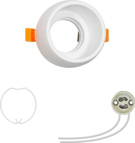 Portafaretto GU10 e MR16 in Gesso Pitturabile Tondo Foro Ø65mm