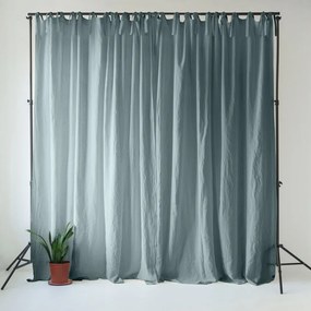 Tenda blu polveroso in lino 140x330 cm Blue Fog – Linen Tales