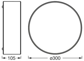 Ledvance - Plafoniera ORBIS PARIGI 1xE27/25W/230V nero