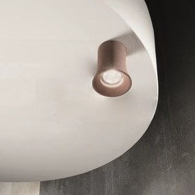 Lampada faretto da interno ROCK 8x10 cm in cemento Rosso e vetro soffiato
