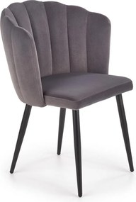 Sedia K386 grigio velluto