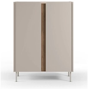 Mobile effetto rovere in colore crema-naturale 90x120x40 cm Lucile - Marckeric