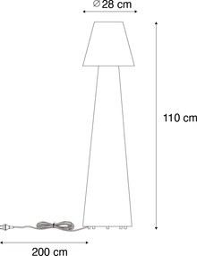 Lampada da terra per esterni intelligente bianca con LED A60 IP44 - Katrijn