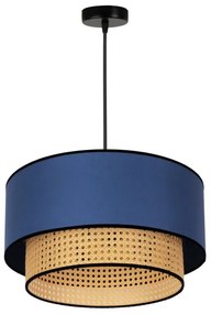 Duolla - Lampadario a sospensione con filo BOHO 1xE27/15W/230V diametro 45 cm blu/rattan