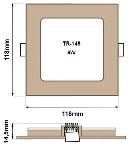 Lampada LED da incasso SQUARE LED/6W/230V 4200K 11,8x11,8 cm marrone