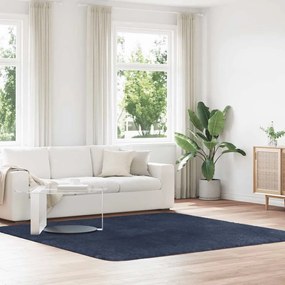 Tappeto Shaggy A Pelo Lungo Navarra Blu Marino 240x240 Cm /