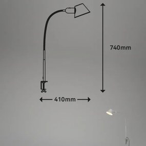 Brilo - Flessibile lampada da tavolo con clip 1xE27/10W/230V argento