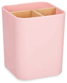 Portaspazzolini da Denti Rosa Bambù polipropilene 9 x 11 x 9 cm (6 Unità)