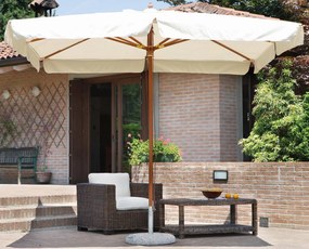 Ombrellone da Giardino 3x4 m Palo Ø48 mm in Legno Vorghini De Lux Ecrù...