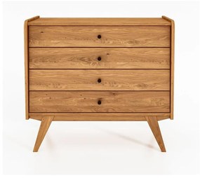 Cassettiera bassa in legno di quercia 100x90 cm Retro - The Beds