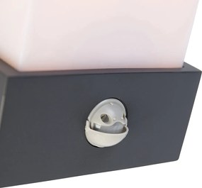 Lampada da parete per esterni grigio scuro IP44 con sensore di movimento - Tide