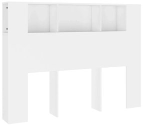 Testiera con scomparti bianca 140x18,5x104,5 cm