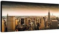 Stampa su tela Alba sullo skyline di New York, seppia 140 x 70 cm