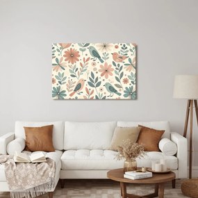 Quadro su tela – Giardino primaverile con uccelli