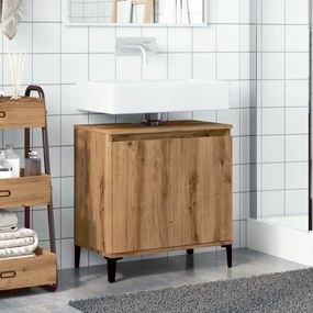 Mobile lavabo rovere artigianale 58x33x60 cm legno multistrato