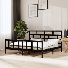 Giroletto Nero İn Legno Massello Di Pino 200x200 Cm /