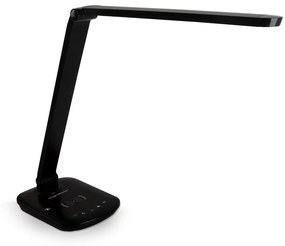 Lampada da tavolo Led Nera 8W con ricarica wireless e USB Dimmerabile con temperatura colore regolabile Aigostar