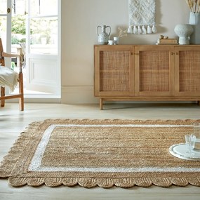 Tappeto di colore naturale/avorio in iuta tessuto a mano 120x170 cm Grace White – Flair Rugs