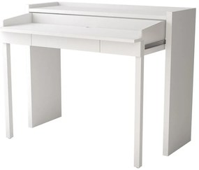 Tavolo da lavoro con piano bianco 36x110 cm Mel - Woodman