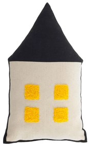 Kave Home - Cuscino casa Nisi 100% cotone (GOTS) beige e nero 35 x 20 cm