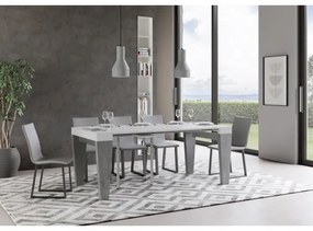 Consolle allungabile 90x40/300 cm Spimbo Mix piano Bianco Frassino - struttura Cemento