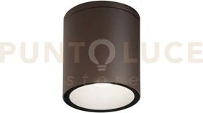 Plafoniera citizen corten tonda 1 luce attacco e27 ip54 14,5x17cm