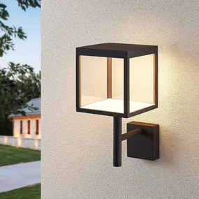 Lucande Applique da esterni LED Cube grafite e trasparente