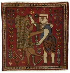 Shiraz Tappeto persiano 70x70 Rosso (Iran) Annodato A Mano