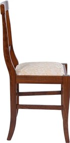 Sedia in legno massello con seduta imbottita LAURA finitura noce SET 2 PZ