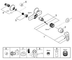 GROHE 23634000 - BAULOOP DN 15 Miscelatore doccia, cromo lucido