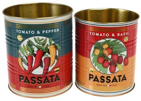 Scatole in set decorative in stagno 2 pz ø 11x13 cm Passata – Rex London