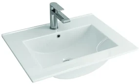 Kamalu - Lavabo incasso 60 cm per mobili in ceramica bianca | Litos-K7060