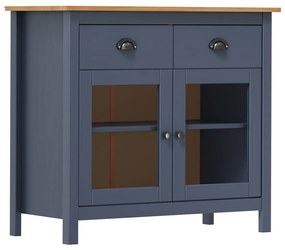 Credenza hill grigia 91x40x80 cm in legno massello di pino