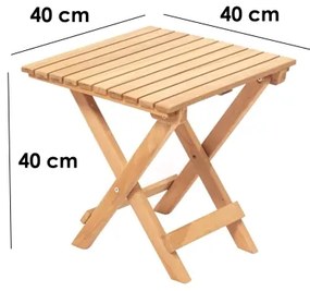 Tavolino da giardino 40x40 cm in faggio