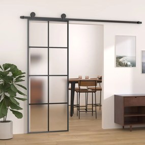 Porta Scorrevole Con Ferramenta 76x205cm Vetro Esg Alluminio /