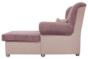 Chaise longue rosa con rivestimento in velluto a coste Lord – Ropez