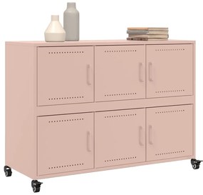 Credenza rosa 100,5x39x72 cm in acciaio laminato a freddo